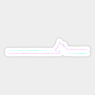 Line Doggo Pink Teal Sticker